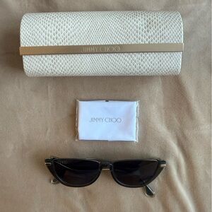 Jimmy Choo Black Sunglasses with Cream Case